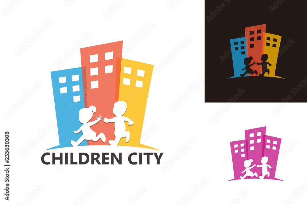 Children City Logo Template Design Vector, Emblem, Design Concept, Creative Symbol, Icon