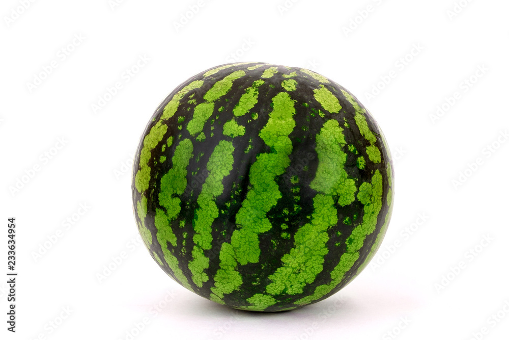 striped watermelon on white background striped watermelon on white background