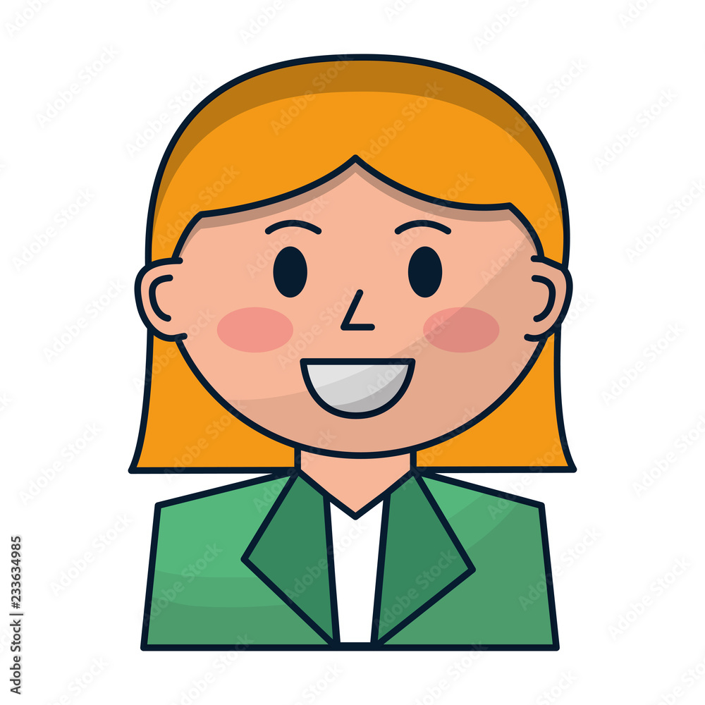 business woman employee portrait character