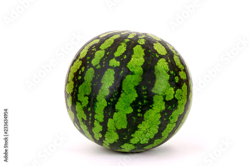 striped watermelon on white background