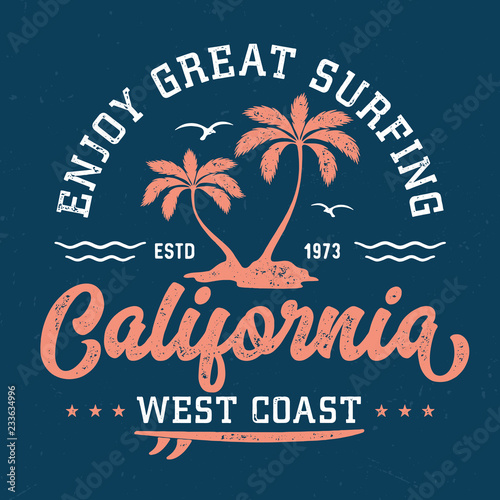 Enjoy Great Surfing - Vintage Tee Design For Printing