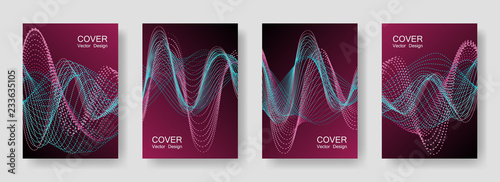 Music Party Posters with Colorful DJ Equalizer.