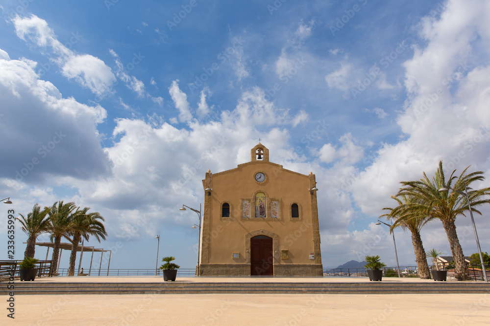 Hermitage Nuestra Senora del Carmen church in La Isla Plana Murcia Spain a coast village located between Puerto de Mazarron and Cartagena