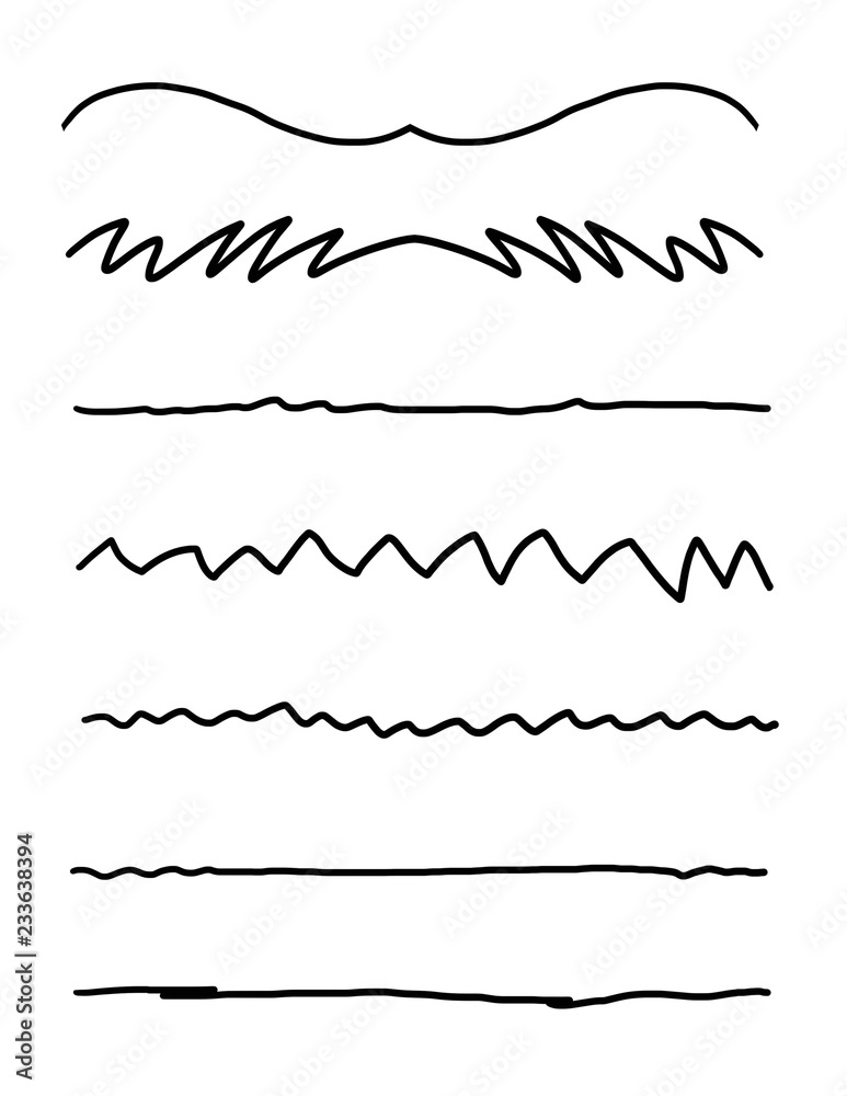 Clean minimalistic underline brush strokes isolated on white background. Clean minimalistic underline brush strokes isolated on white background.
