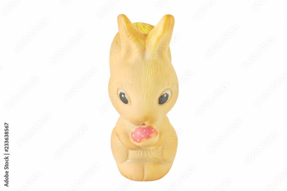 Obraz Image of a toy rubber squirrel isolated on a white background.