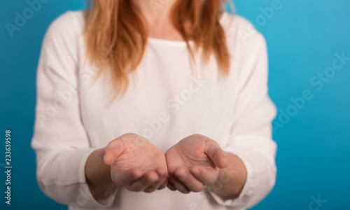 girl with open hands