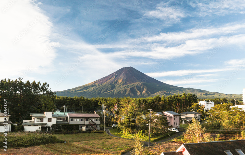 Fototapeta premium Mt.Fuji clearly without snow cap in the summer season.