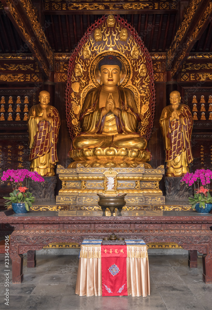 Buddha at Big Wild Goose Pagoda in Xian