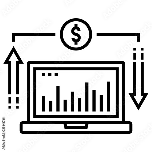 Online trading stock Solid illustration