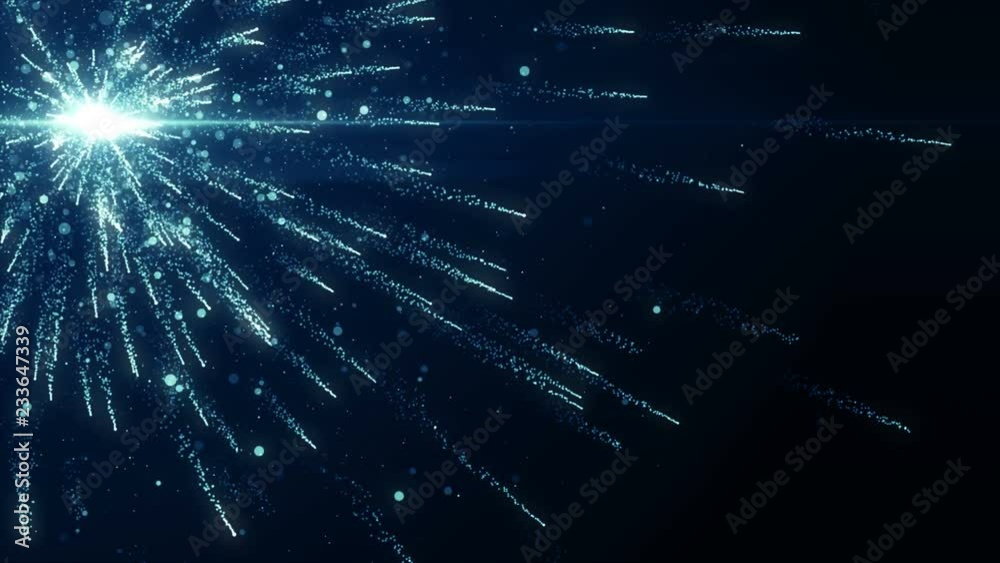 Particles blue bokeh dust abstract light motion titles cinematic background loop