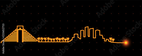 Cancun Light Streak Skyline
