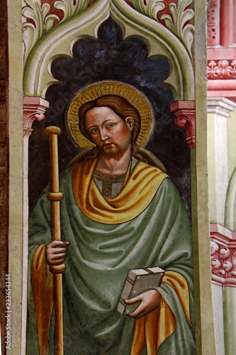San Gerolamo, dottore della Chiesa; affresco nella pieve di Santa Maria in Castello, detta la Sagra; Carpi