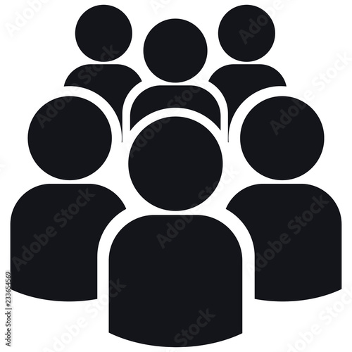 Group of six people silhouettes