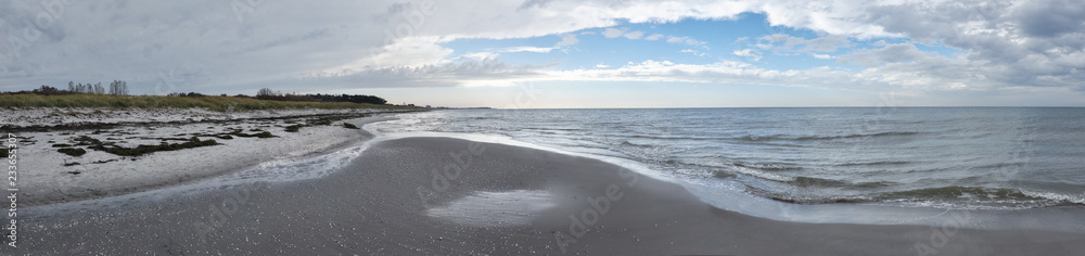 Unquiet Baltic Sea after a storm in island Hiddensee in Northern Germany