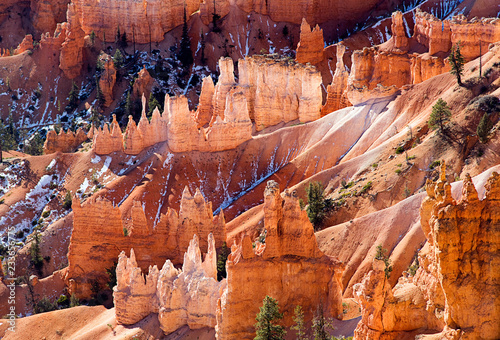 Scene at Bryce canyon national park  in winter.