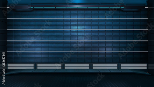 Police lineup or mugshot sci fi background 3D rendering