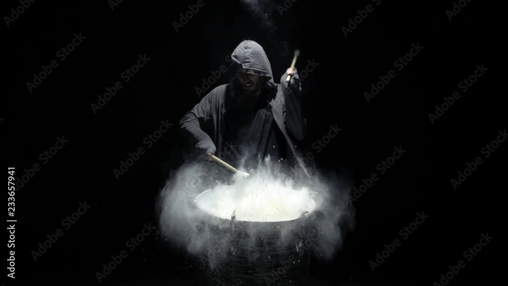 emotional drummer on a black background