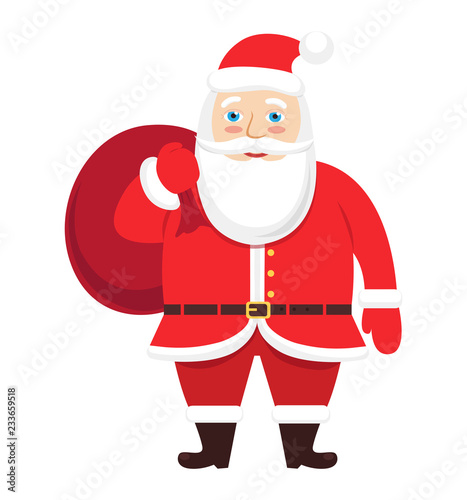 Santa Claus icon cartoon vector Christmas holiday isolated on white 