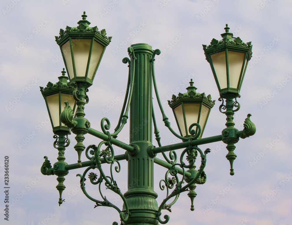 Ornate street lamps