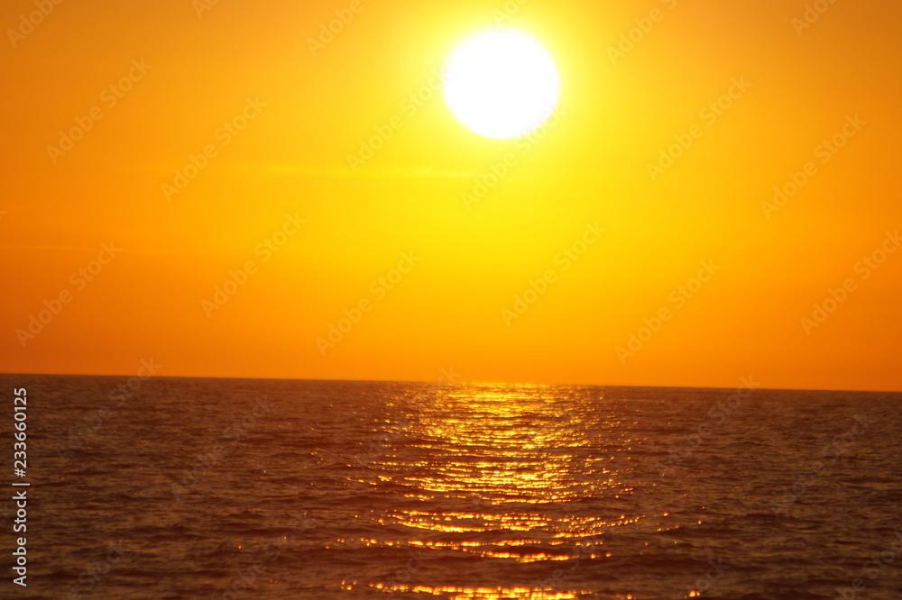 sunset over sea