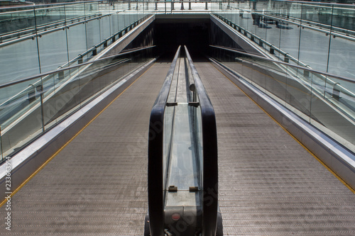 Moving walkway escalator at ootdoor photo