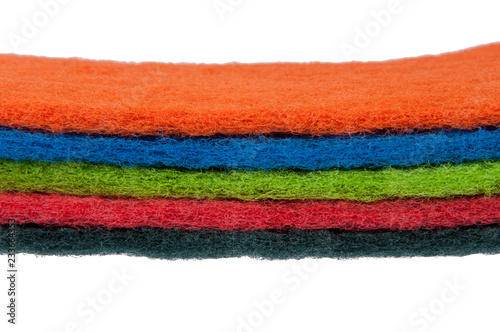 kitchen sponge scraper household isolated on the white