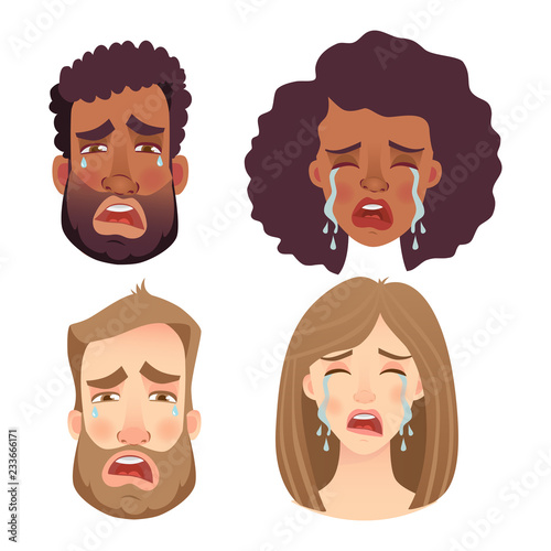 emotions of human face set