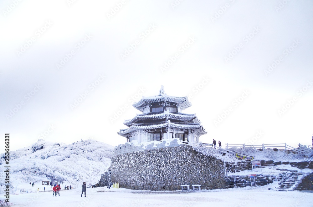 Winter at deokyusan mountain at muju city south Korea
