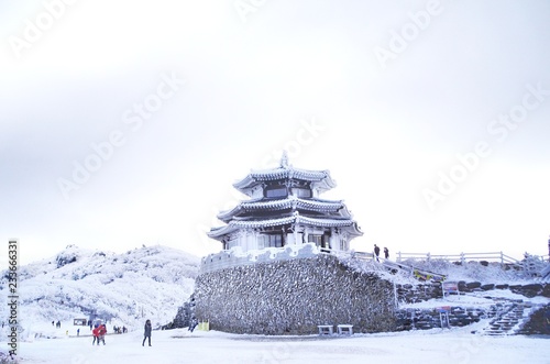 Obraz na płótnie Winter at deokyusan mountain at muju city south Korea w salonie