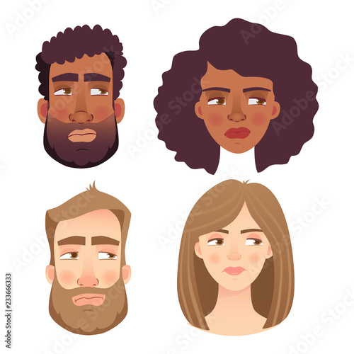 emotions of human face set