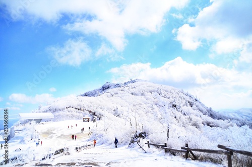 Winter at deokyusan mountain at muju city south Korea 