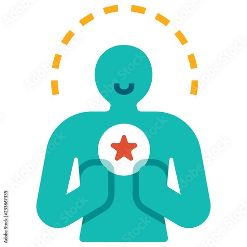 Self esteem flat illustration