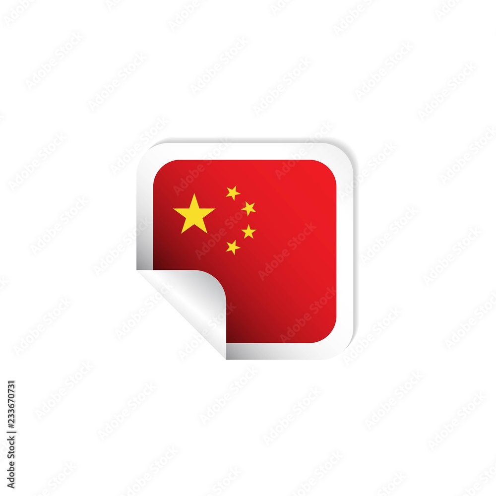 China Label Flags Vector Template Design Illustration China Label Flags Vector Template Design Illustration