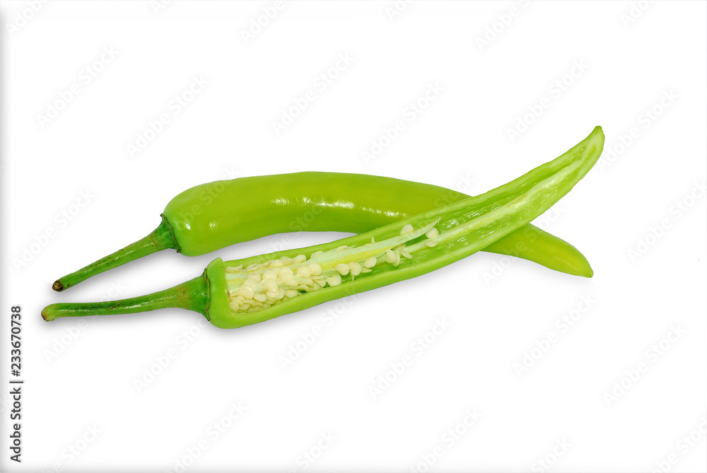 green peppers isolated on white background green peppers isolated on white background