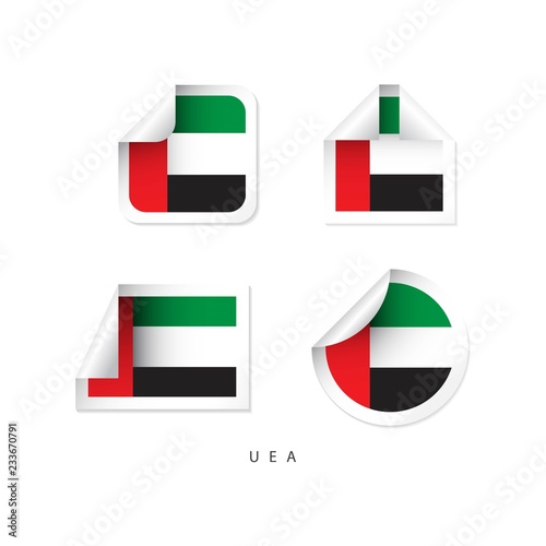 UAE Label Flags Vector Template Design Illustration