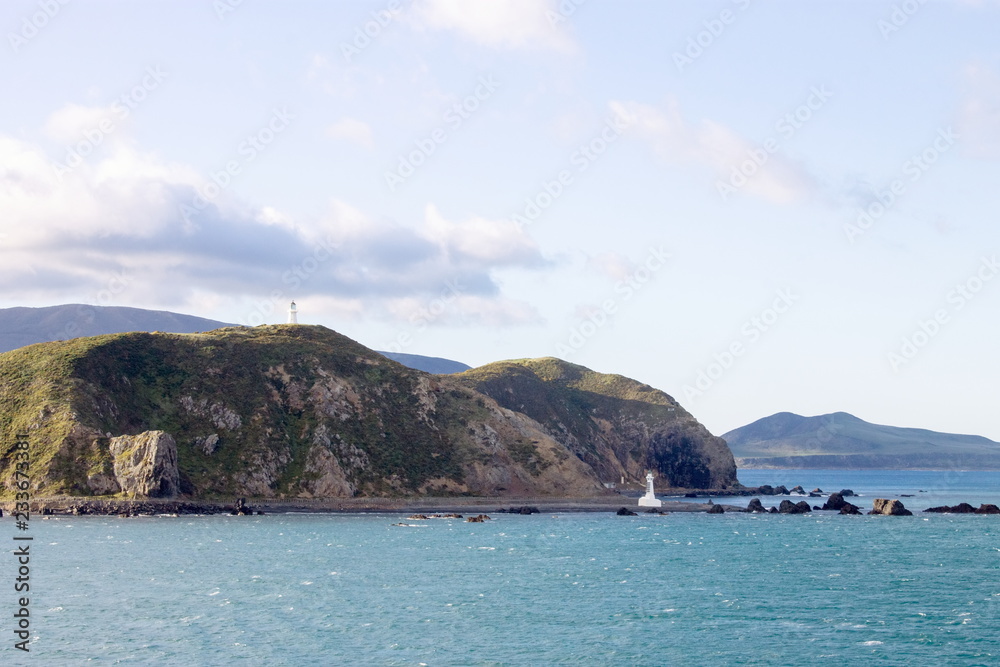 Lighthouses at Pencarrow Head in the Wellington Region of New Zealand. Lighthouses at Pencarrow Head in the Wellington Region of New Zealand.