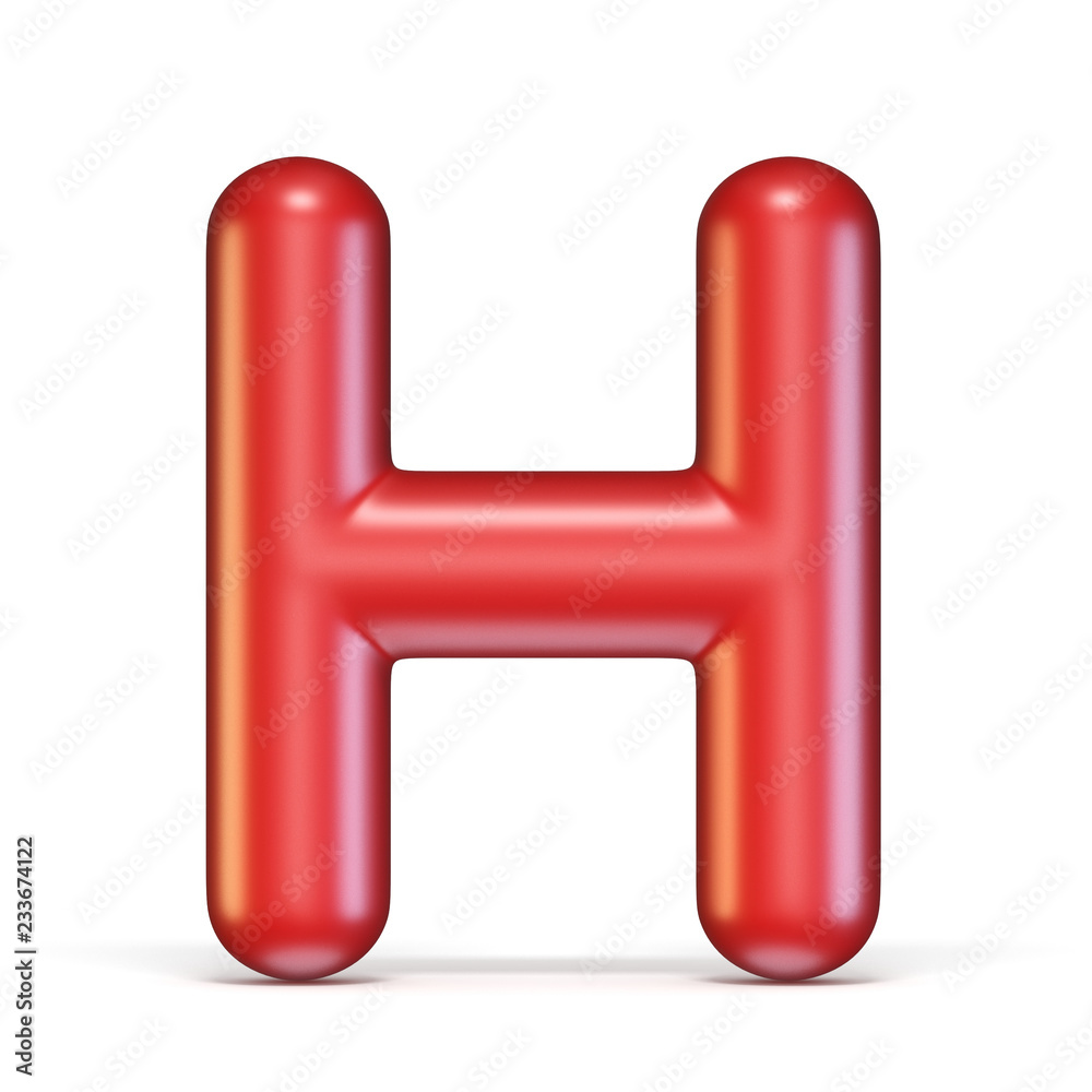 Red glossy font Letter H 3D Red glossy font Letter H 3D