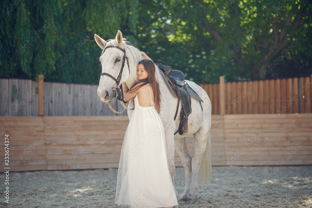 Obraz premium Girl with hourse