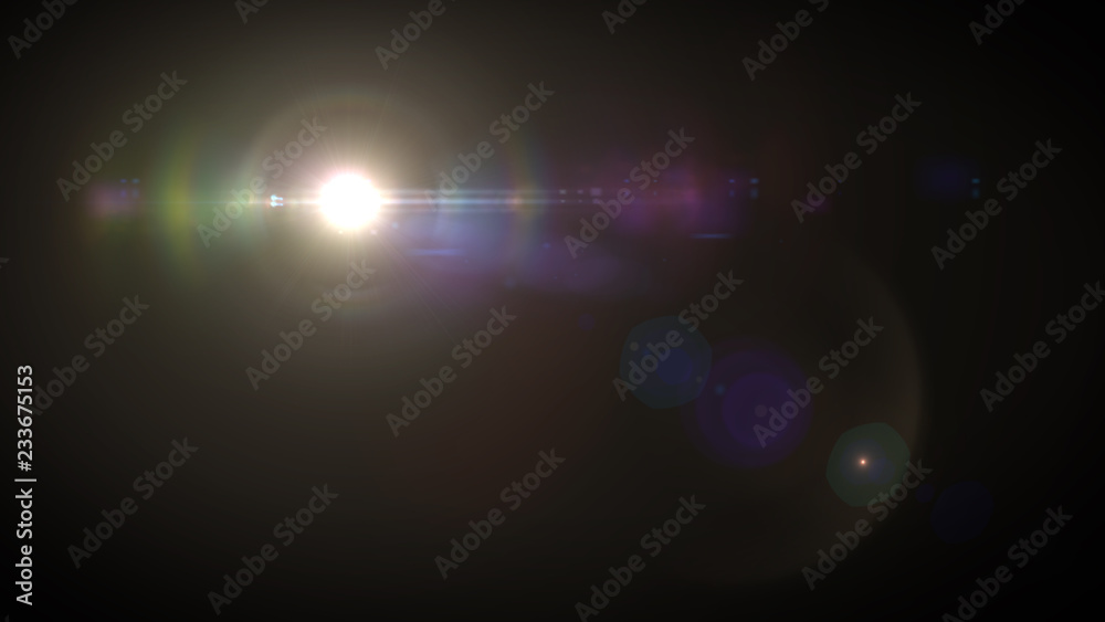 Solar Lens flare light special effect on Black background Solar Lens flare light special effect on Black background