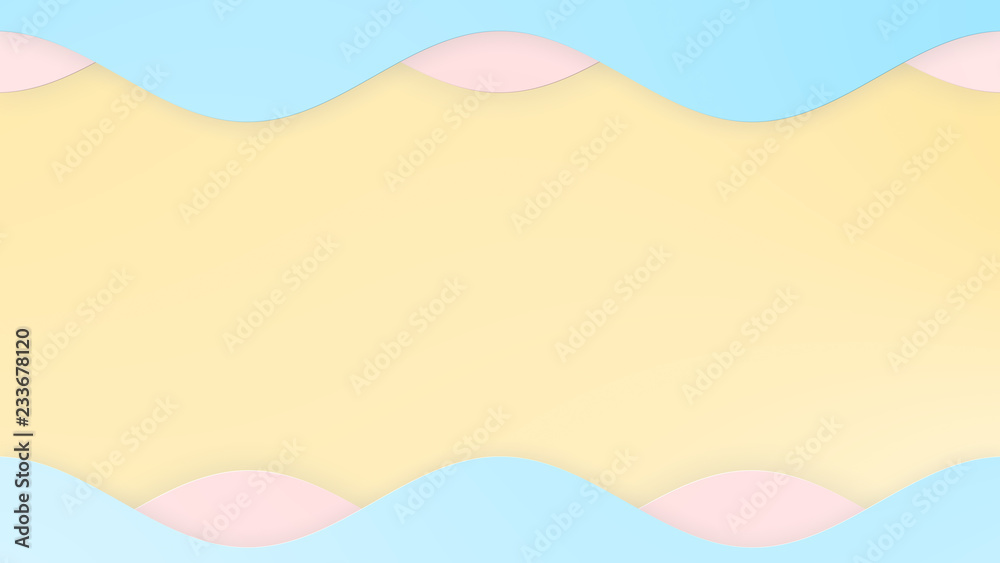 Frame Soft paper art style gradient pastel Abstract cute background in sweet color