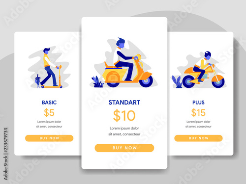Pricing Table Comparison with Office Illustration Concept. Modern flat design concept of web page design for website and mobile website.Vector illustration