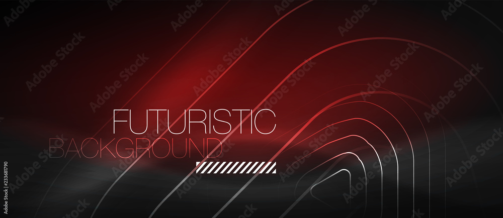 Dark black abstract background with neon colors and lines