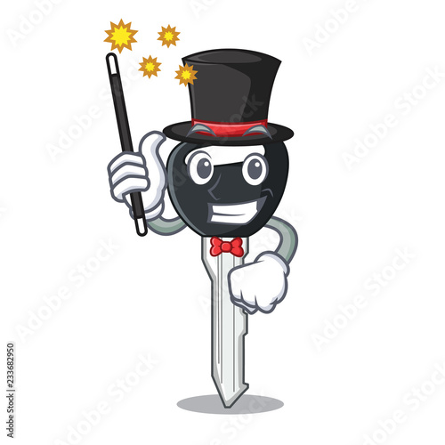 Magician car key on clipping path character