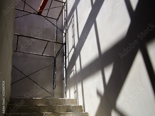 stairs for walk up in house Under construction, Interior construction of housing project.