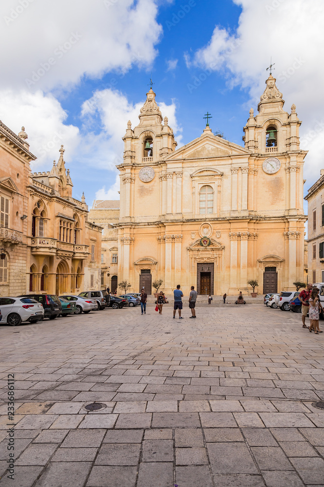 Mdina, Malta. St. Paul's Cathedral, 1702