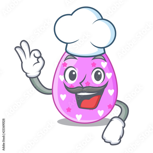 Chef cartoon shape easter color on eggs