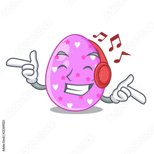 Listening music eggs easter holiday character for spectacle photo