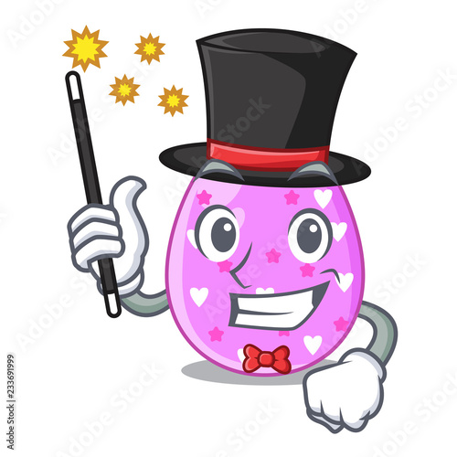 Magician color the easter eggs isolated mascot