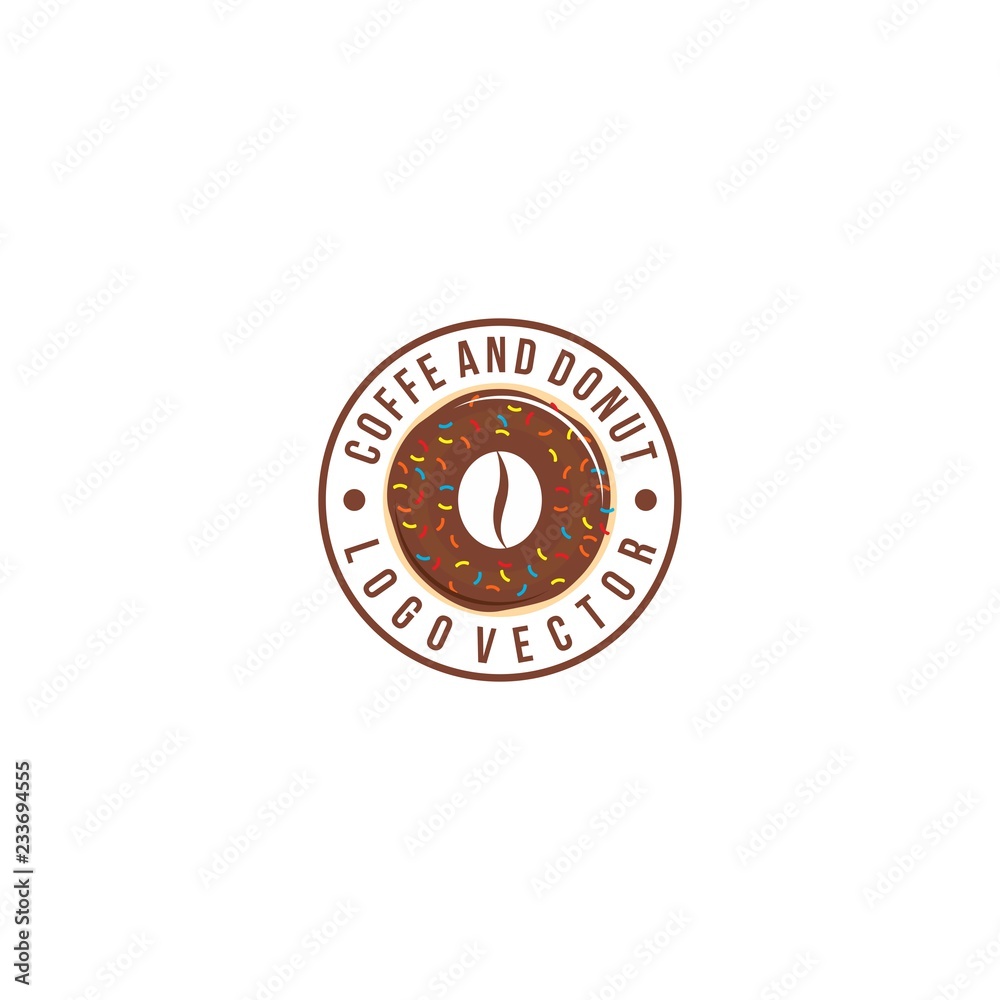 iconic coffee bean in the middle of donut as a negative space