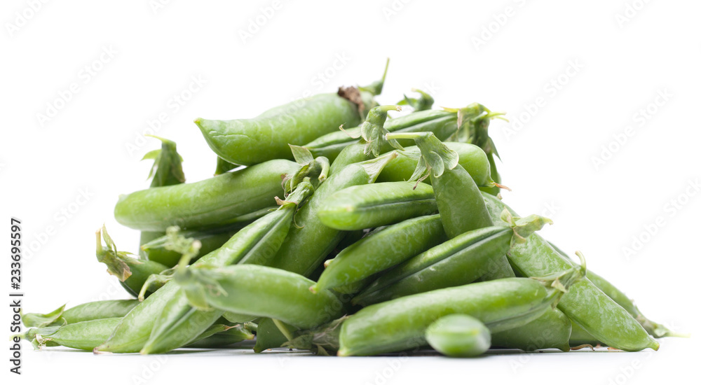 green fresh peas isolated on white background green fresh peas isolated on white background